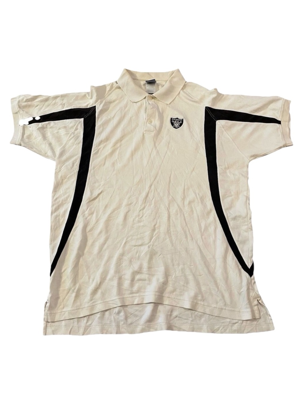 Vintage Reebok Las Vegas Oakland Raiders NFL Polo Shirt Men's XL Off White